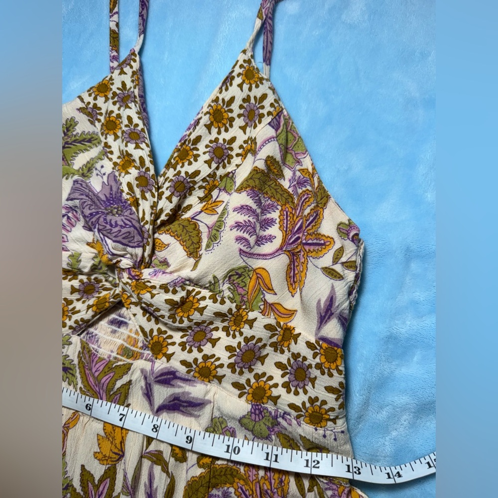 Angie Midi Dress Sz L Fits S/M Boho Romantic Sexy Floral Hi Low Ruffled - Picture 5 of 10